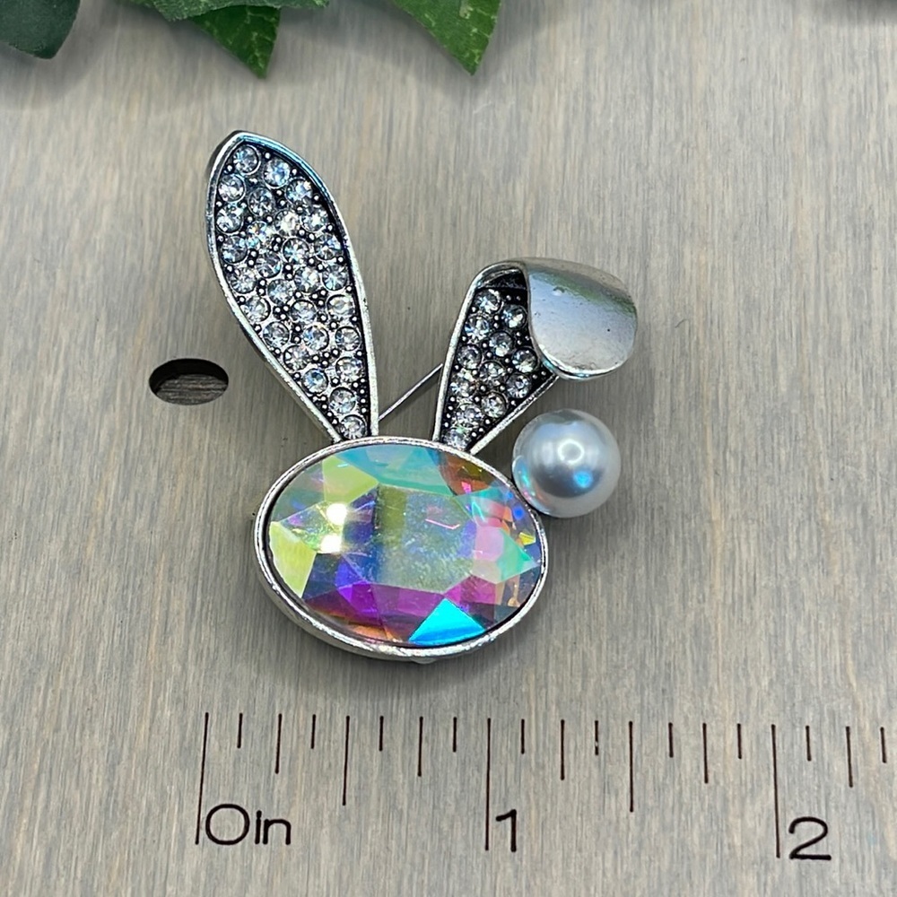 🌻 Vintage Rhinestone Rabbit Brooches - Picture 5 of 7